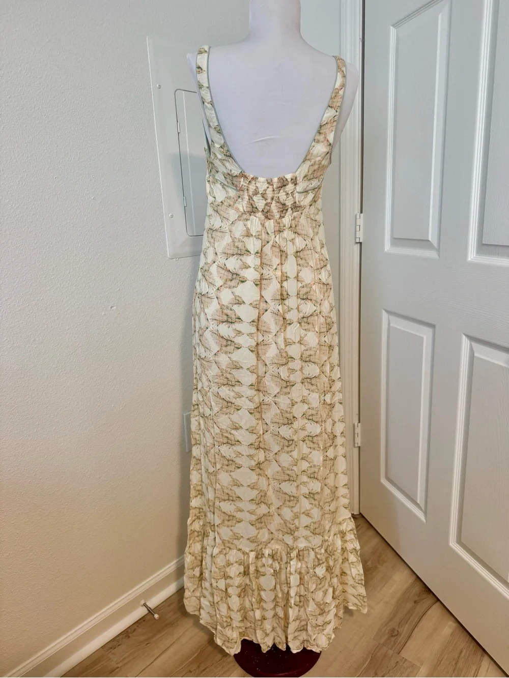Free People Love Birds Maxi Dress | Cream Floral High-Low Hem | Small